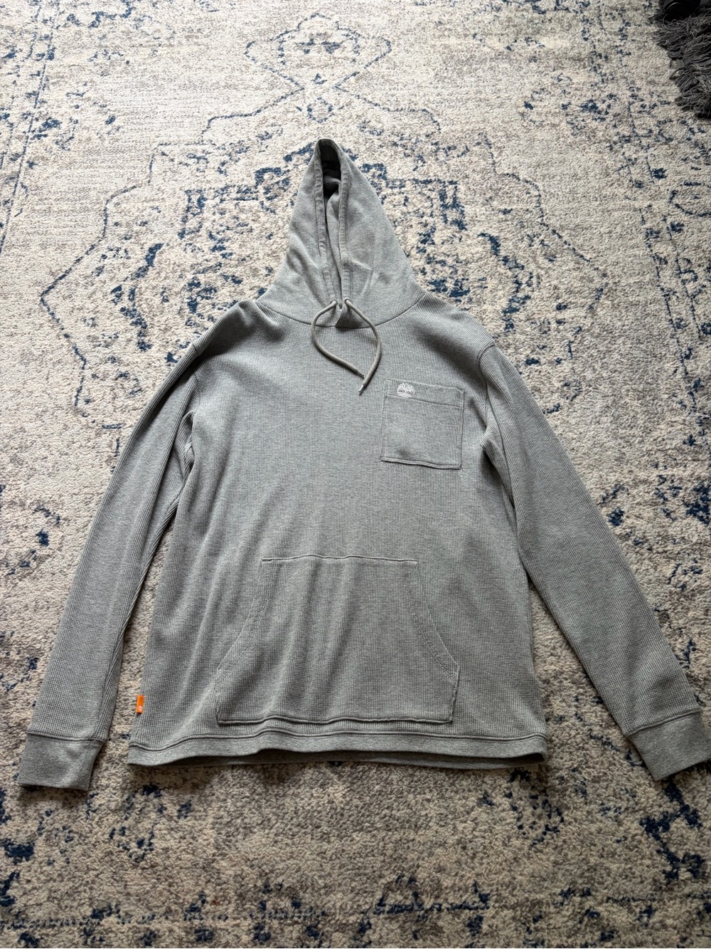 Timberland Gray Hooded Waffle Sweatshirt